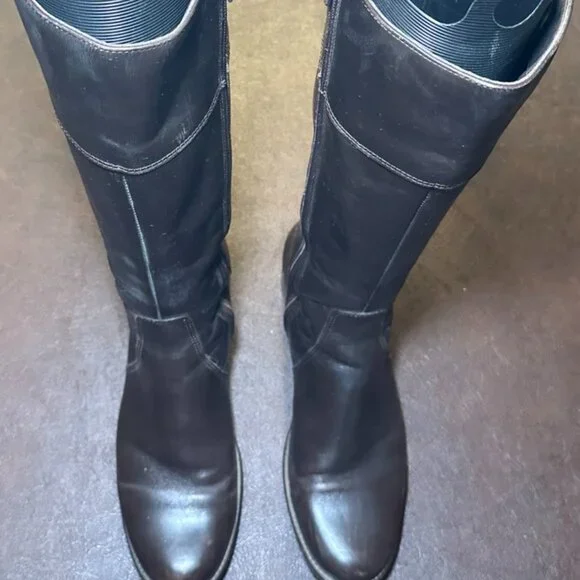 La Canadienne Tall Chocolate Brown Leather Waterproof Boots 10 - Picture 2 of 8